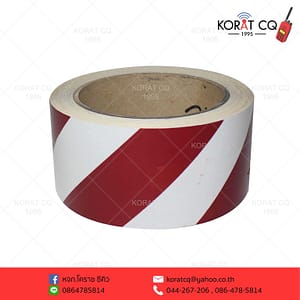 สติ๊กเกอร์ 3M ติดรถกู้ชีพ 2นิ้ว สีขาว-แดง สะท้อนแสง ลายเฉียง