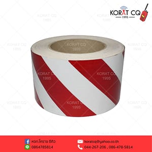 สติ๊กเกอร์ 3M ติดรถกู้ชีพ 3นิ้ว สีขาว-แดง สะท้อนแสง  ลายเฉียง